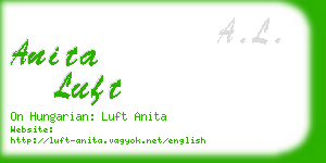 anita luft business card